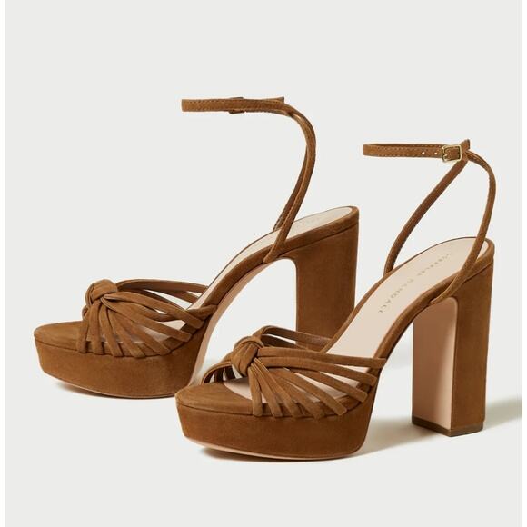 NWT$450 Loeffler Randall Rivka 120mm Suede Knot Platform Sandal Heels Sz 9.5 - Picture 3 of 16